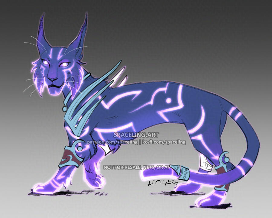 World of Warcraft fanart illustration of a nightborne's druid cat form.