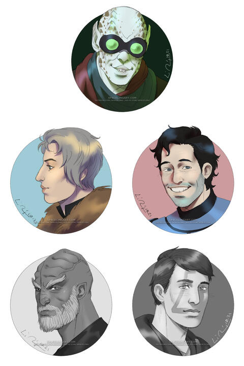 Compilation of portraits.