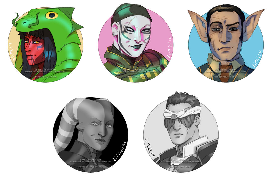 Compilation of sketch portraits.