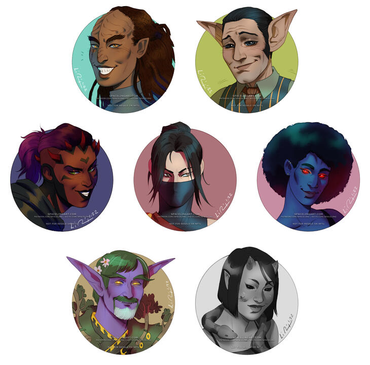 Compilation of portraits.