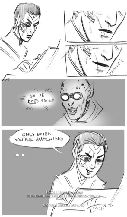 Comic of a romulan and reman friend.